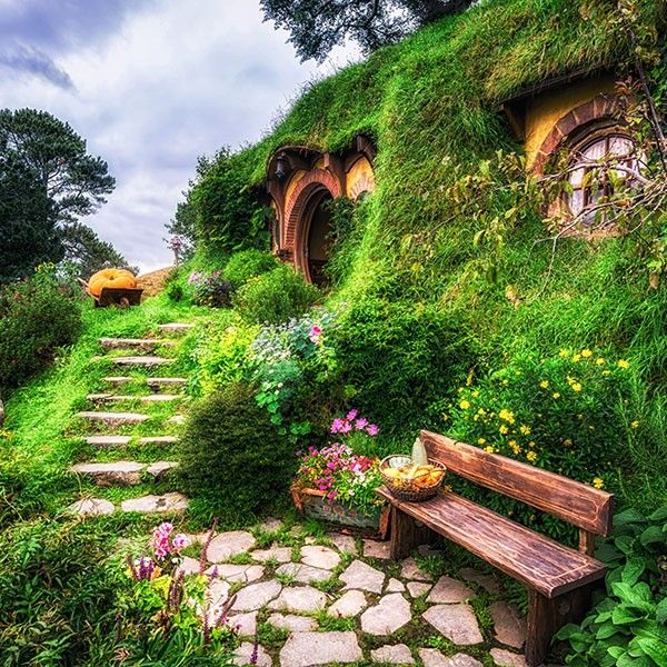 La casa de Bilbo Bolsón en Hobbiton, en Matamata, Nueva Zelanda